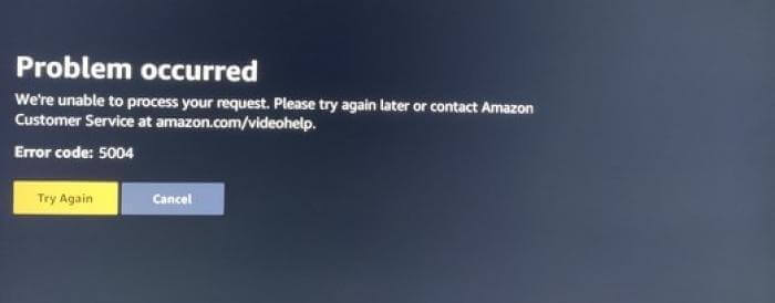 Amazon Prime Video 錯誤5004