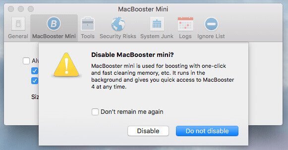 停用MacBooster Mini