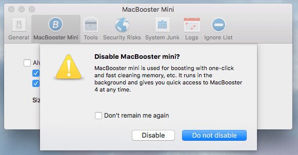 停用MacBooster Mini