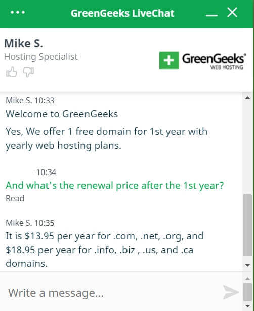 GreenGeeks 客戶支援