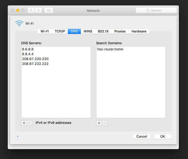 變更Mac DNS