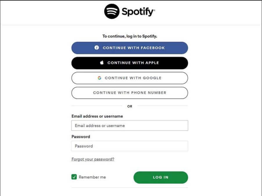 登入 Spotify